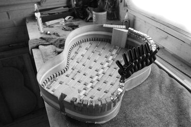 vaulted back steel string guitar. Gluing on linings..jpg
